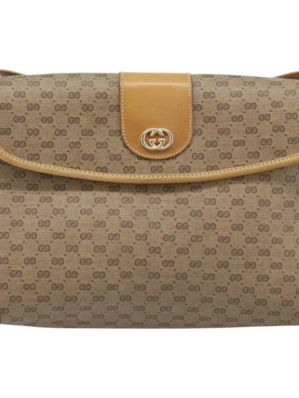 GUCCI Micro GG Supreme Shoulder Bag PVC Beige Gold Auth 173871 - Picture 12 of 15